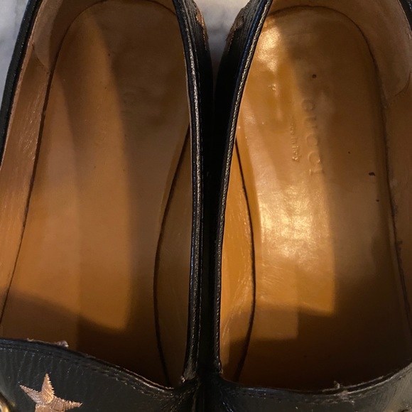 Gucci Black Leather Embroidered Horsebit Loafers - Picture 5 of 8
